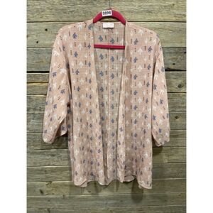 Pink‎ Lily Women's Pink Kimono 3/4 Sleeve Cactus And Arrows